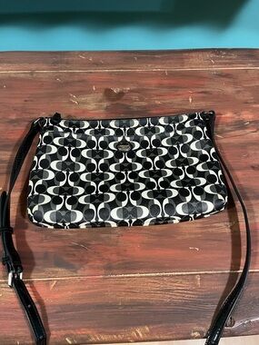 Coach Elegant Black and Cream Crossbody Bag